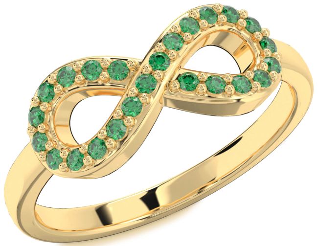 Emerald Gold Infinity Ring