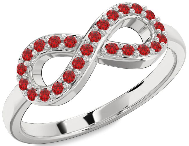 Ruby White Gold Infinity Ring
