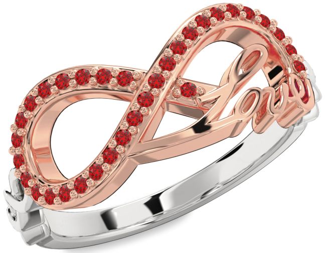 Ruby Platinum & Rose Gold Love Infinity Ring