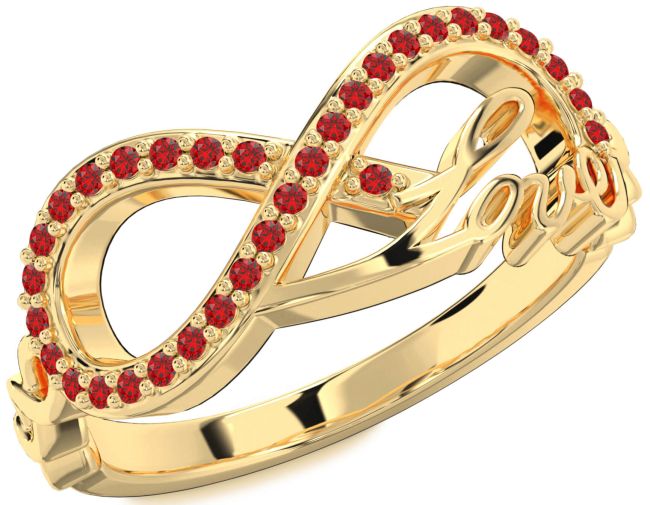 Ruby Gold Love Infinity Ring