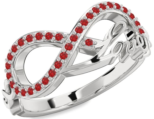 Ruby White Gold Love Infinity Ring