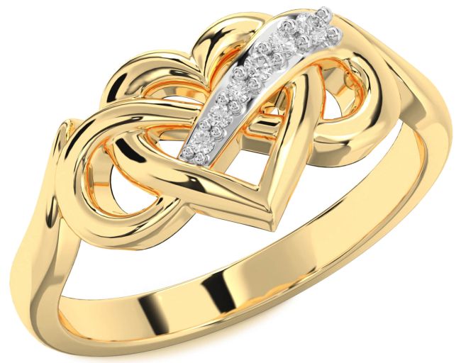 Diamond Gold Heart Infinity Ring