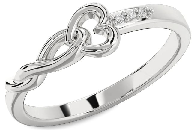 Diamond Platinum Heart Infinity Ring
