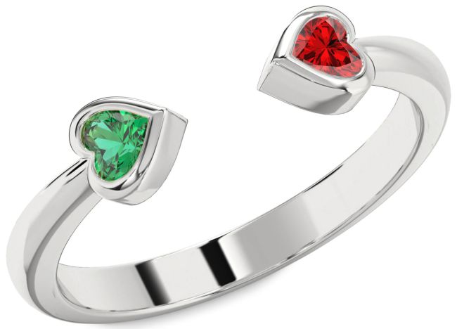Platinum Two Heart Promise Ring