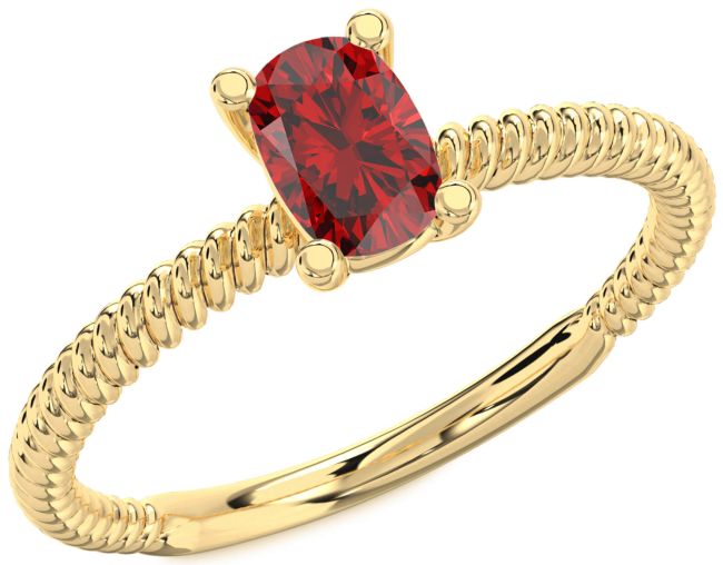 Ruby Gold Cushion Solitaire Engagement Ring