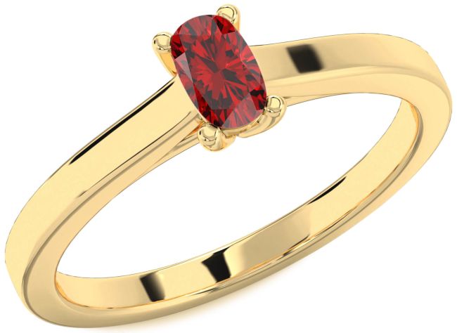 Ruby Gold Cushion Solitaire Engagement Ring