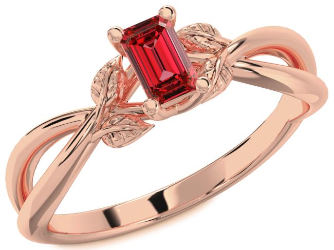 Ruby Rose Gold Ruby Cut Solitaire Engagement Ring