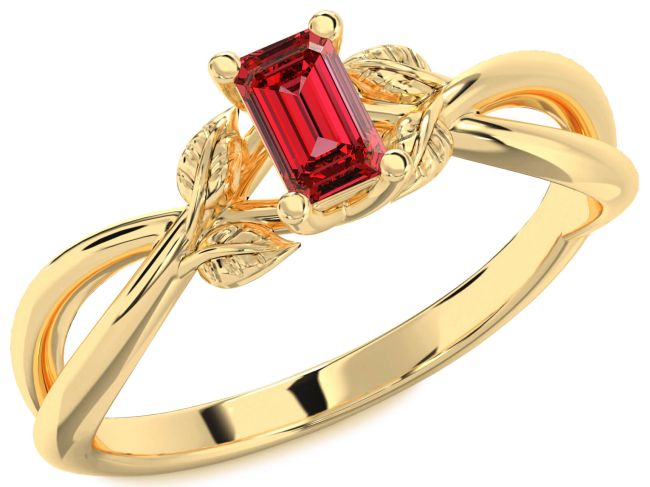 Ruby Gold Ruby Cut Solitaire Engagement Ring