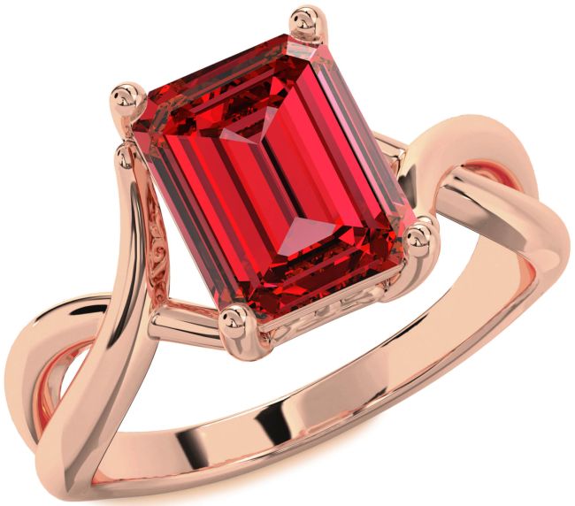 Ruby Rose Gold Ruby Cut Vintage Engagement Ring