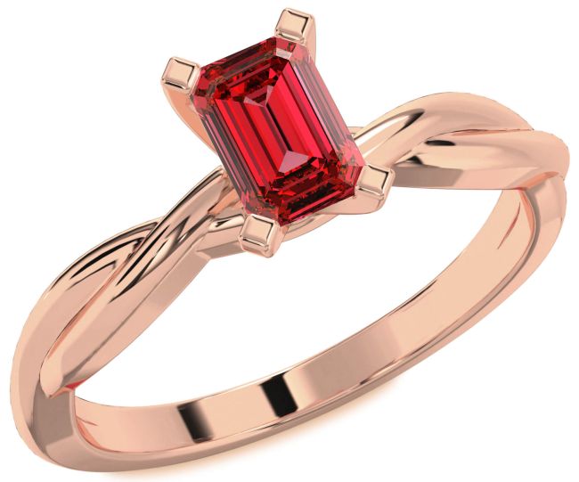 Ruby Rose Gold Ruby Cut Solitaire Engagement Ring