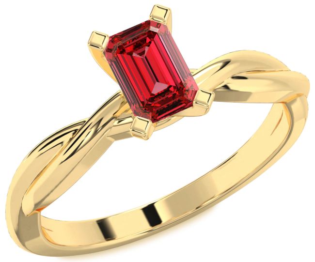 Ruby Gold Ruby Cut Solitaire Engagement Ring