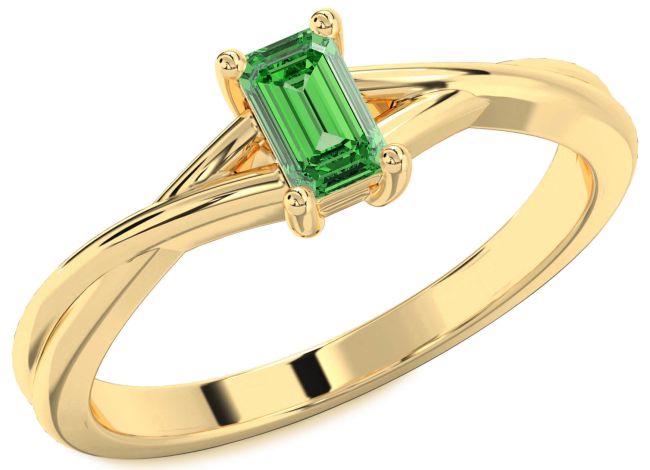Emerald Gold Emerald Cut Solitaire Engagement Ring
