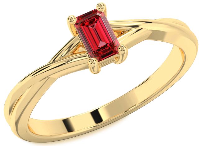 Ruby Gold Ruby Cut Solitaire Engagement Ring