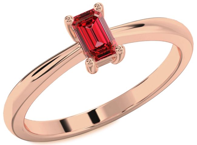 Ruby Rose Gold Ruby Cut Solitaire Engagement Ring