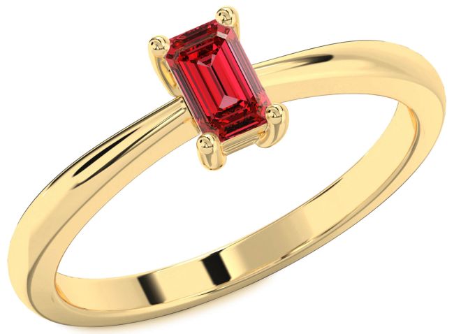 Ruby Gold Ruby Cut Solitaire Engagement Ring