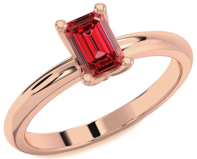 Ruby Rose Gold Ruby Cut Solitaire Engagement Ring
