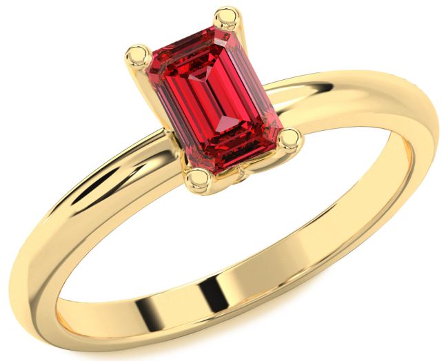 Ruby Gold Ruby Cut Solitaire Engagement Ring