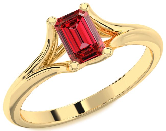 Ruby Gold Ruby Cut Solitaire Engagement Ring