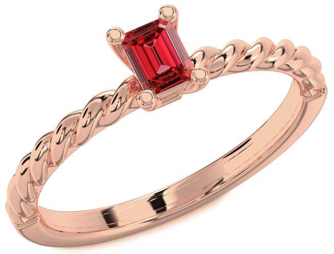 Ruby Rose Gold Ruby Cut Promise Ring