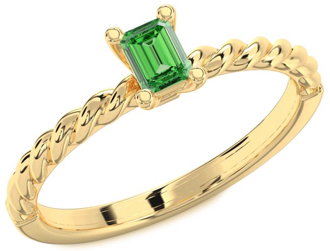 Emerald Gold Emerald Cut Promise Ring