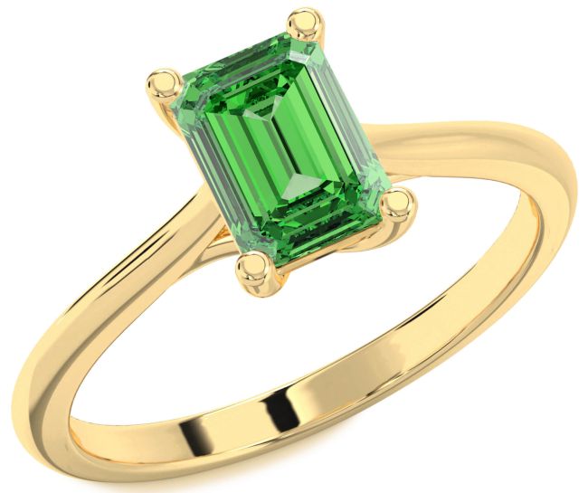 Emerald Gold Emerald Cut Solitaire Engagement Ring