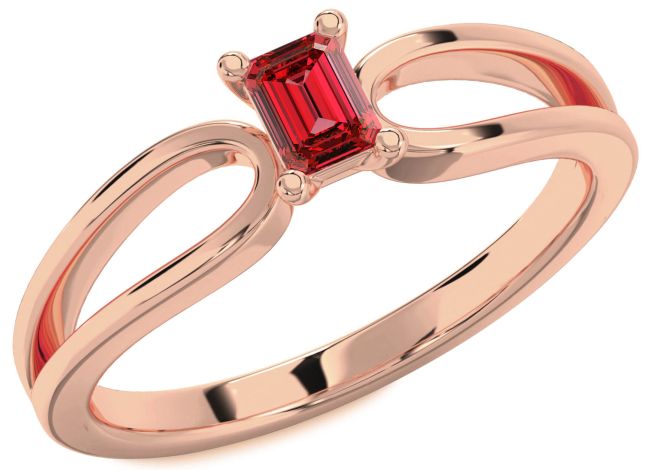 Ruby Rose Gold Silver Ruby Cut Promise Ring