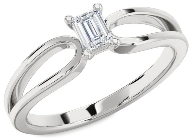 Diamond Silver Diamond Cut Promise Ring