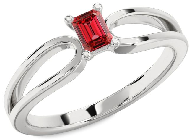 Ruby Silver Ruby Cut Promise Ring