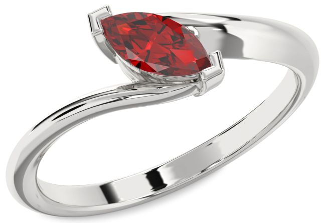 Ruby Platinum Marquise Solitaire Engagement Ring