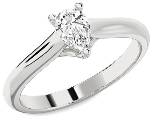 Diamond Platinum Pear Solitaire Engagement Ring
