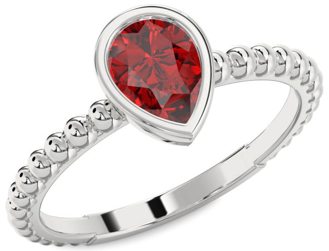 Ruby Platinum Dot Ring