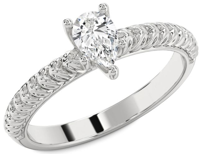 Diamond Platinum Pear Solitaire Engagement Ring