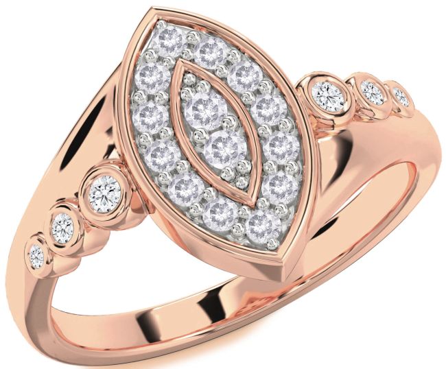 Salt & Pepper Diamond Rose Gold Evil Eye Ring