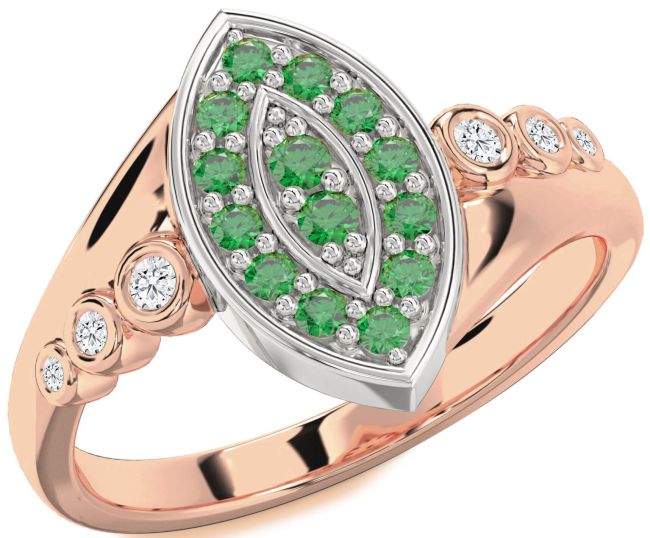 Diamond Emerald Rose Gold Silver Evil Eye Ring