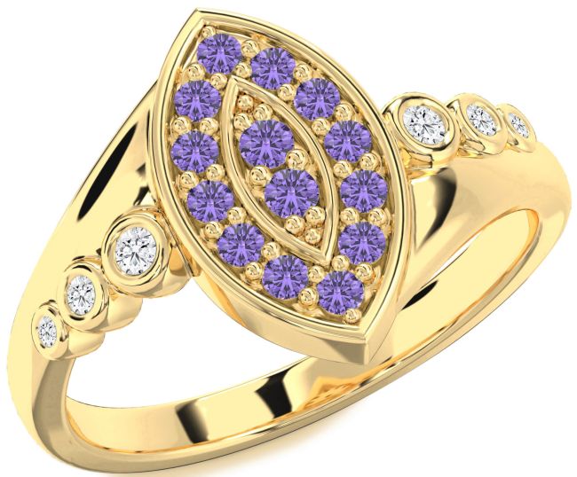 Diamond Alexandrite Gold Evil Eye Ring