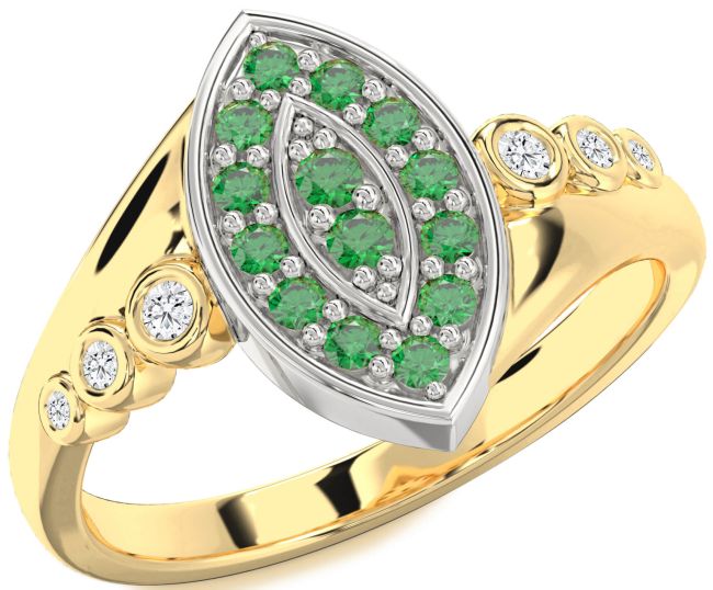 Diamond Emerald Gold Silver Evil Eye Ring