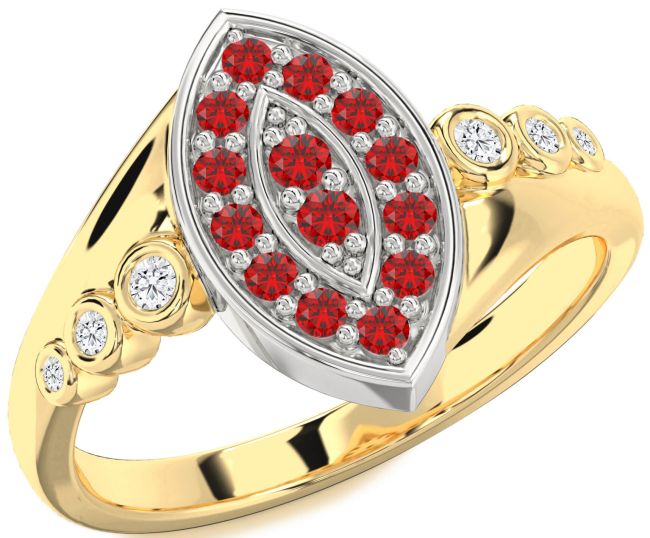 Diamond Ruby Gold Silver Evil Eye Ring