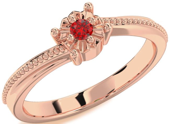 Ruby Rose Gold Round Promise Ring