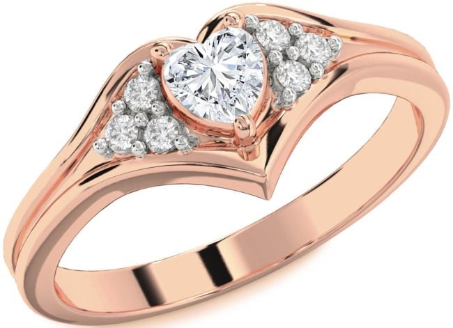 Diamond Rose Gold Heart Promise Ring