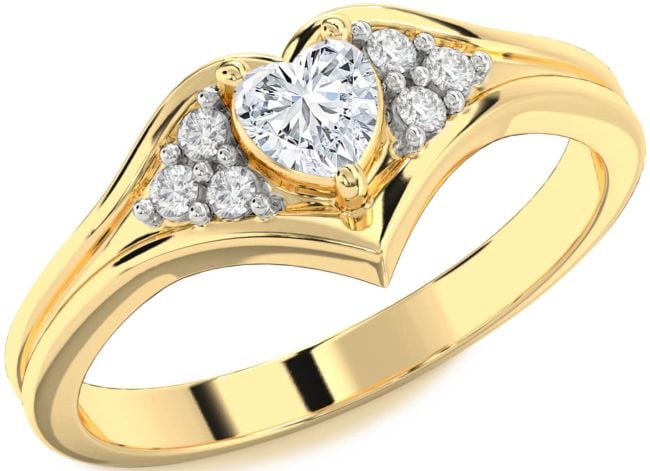 Diamond Gold Heart Promise Ring