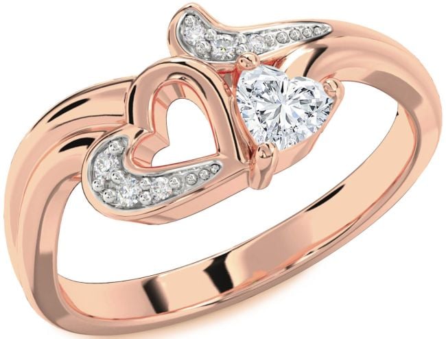 Diamond Rose Gold Heart Promise Ring